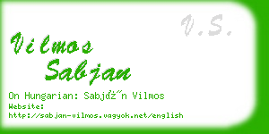 vilmos sabjan business card